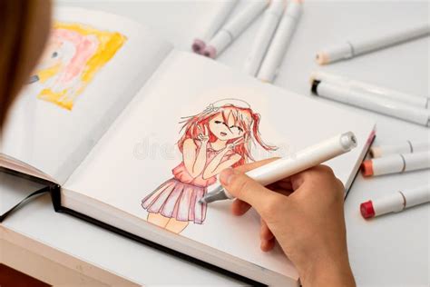 Hand Drawing A Cute Girl Anime Style Sketch With Alcohol Based Sketch