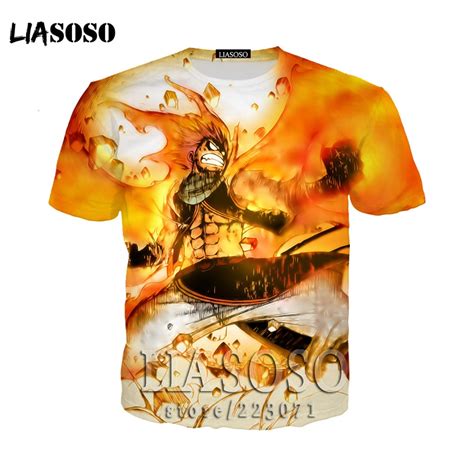 Liasoso Fairy Tail Mens T Shirt Tee Shirt Giapponese Famosa Maglietta