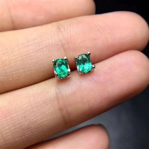 Natural Green Emerald 3 4mm Small Stud Earrings Natural Gemstone