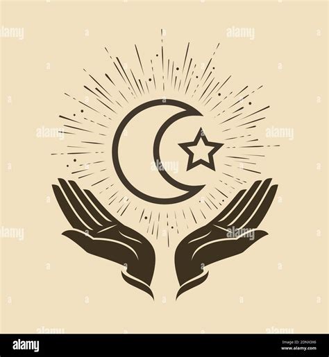 Islam Vector De Símbolo De Estrella Y Media Luna Imagen Vector De