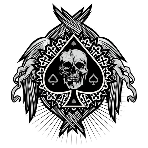 Ace Of Spades With Skull And Wings 1437642 Vector Art At Vecteezy