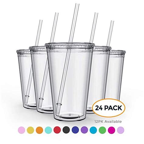 maars clear classic insulated tumblers 16 oz double wall reusable plastic acrylic perfect
