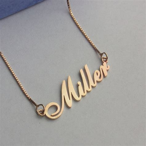Rose Gold Name Necklace Personalized Rose Gold Name Necklace Etsy