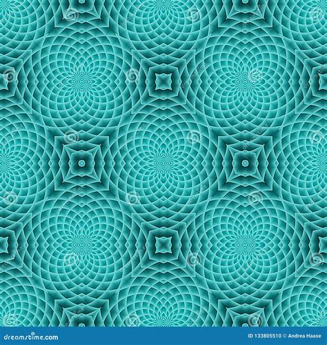 Modern Turquoise Seamless Pattern Stock Illustration Illustration Of