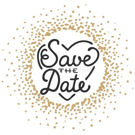 Save The Date Invite Greeting Card Vector Template Stock Vector