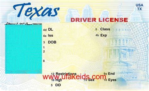 Tx Fake Id Template Id Card Template Drivers License