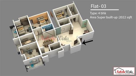 4 Bhk 3d Floor Plan Designed By Contact 91 8010822233