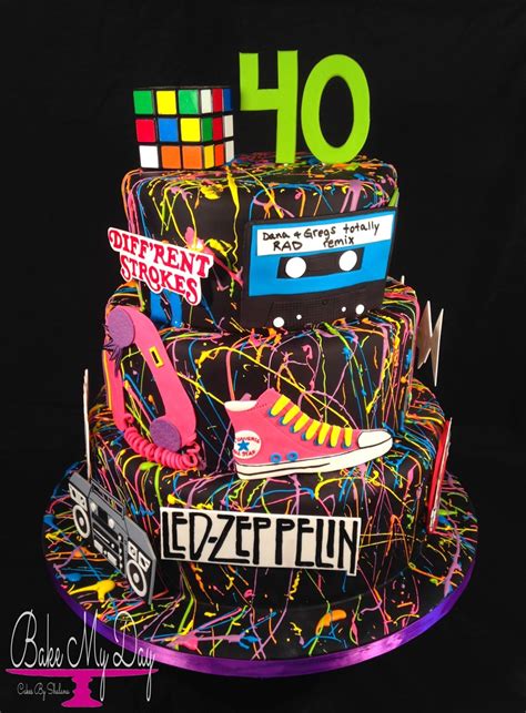 80s Themed Birthday Cake