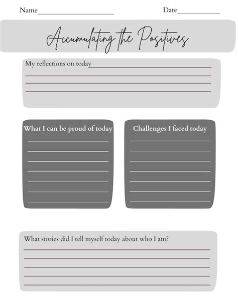 Accumulating The Positives Worksheet Etsy