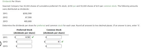 Solved Dividends Per Share Seacrest Company Has 30000