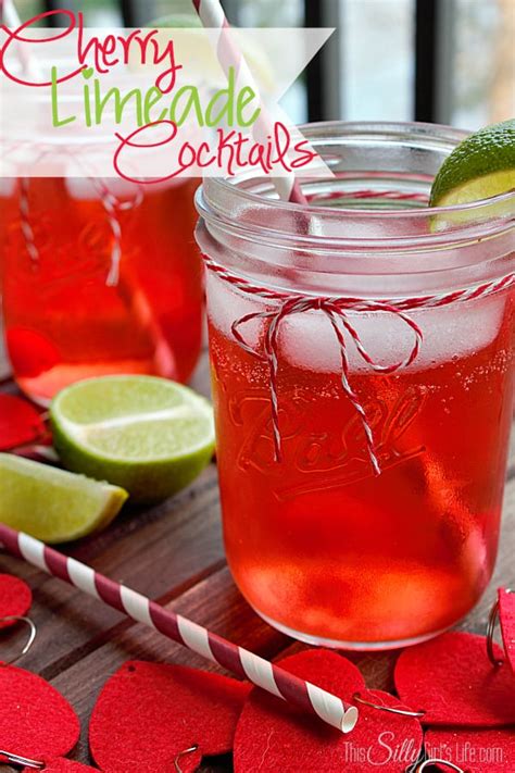 If you remembered, and are going to be alone and wallowing in sorrow, then this drink is probably a good idea for you, too. Cherry Limeade Cocktails - This Silly Girl's Kitchen
