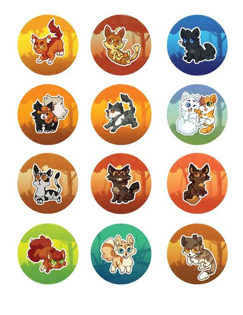 Warrior Kitty Buttons 2 Los Gatos Guerreros Gatos Guerreros