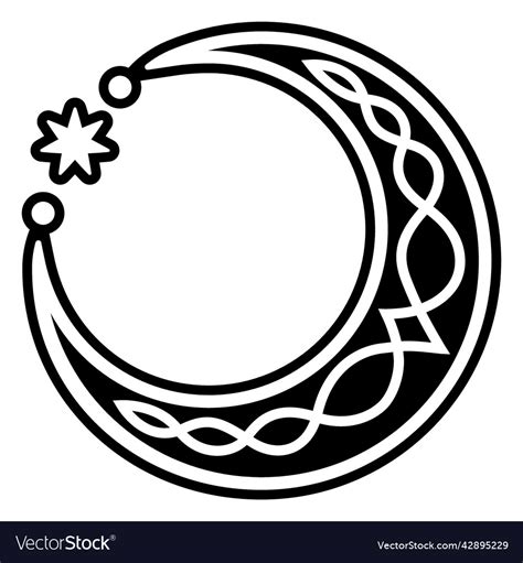 Moon Celtic Symbol High Quality Royalty Free Vector Image