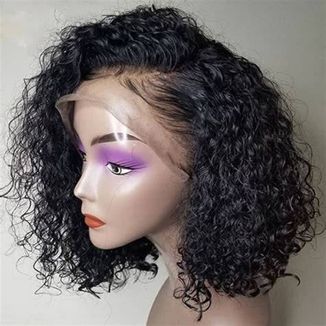 Pre Plucked Brazilian Virgin Hair Lace Front Bob Wigs
