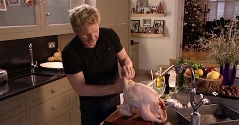 Remove the giblets from the turkey cavity. Gordon Ramsay Cooks a Perfect Turkey | finedininglovers.com