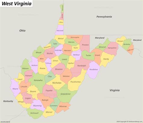 West Virginia County Map