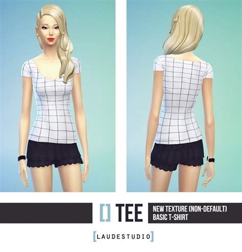 Simple Basic T Shirt With Squares At Laude Studio Sims 4 Updates