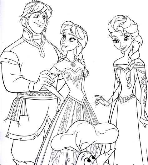 Walt Disney Coloring Pages Kristoff Bjorgman Princess Anna Queen Elsa And Olaf Walt Disney