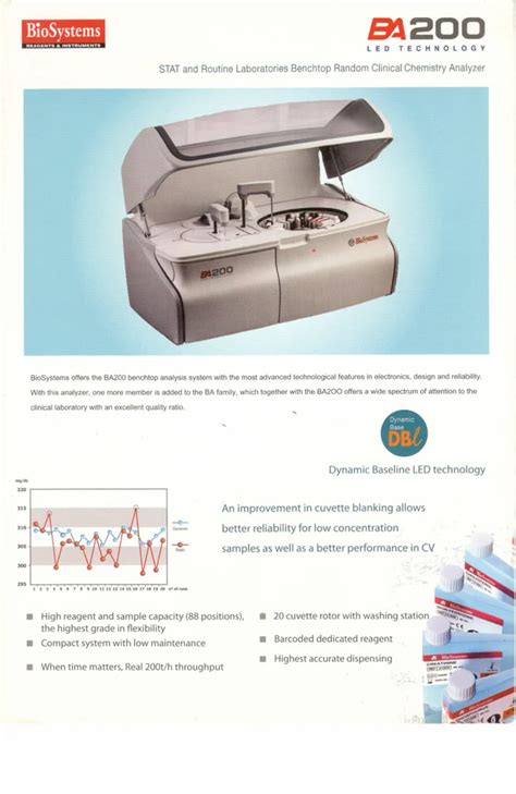 Biosystems BA200 Fully Automatic Biochemistry Analyzer For Hospital