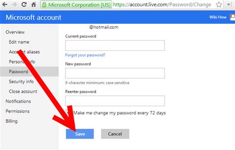 How To Change Hotmail Account Password