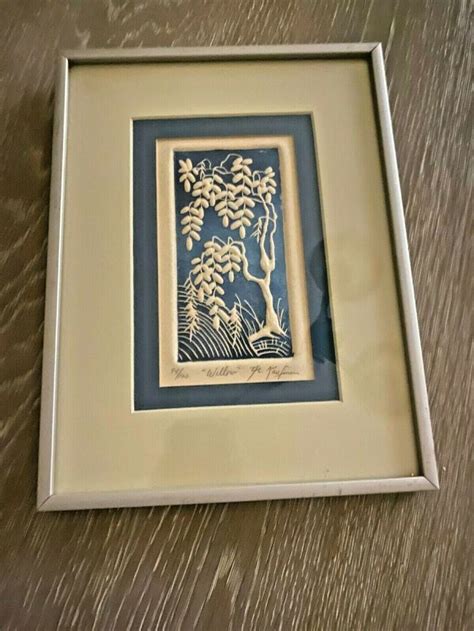 Al Kaufman Listed Artist Intaglio Etching Willow Tree Signed 94100