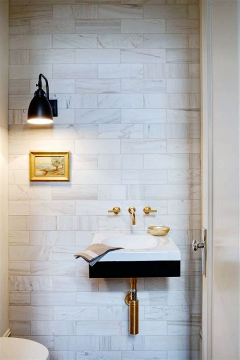 16 Incredible And Handsome Tiny Powder Room With Color And Tile