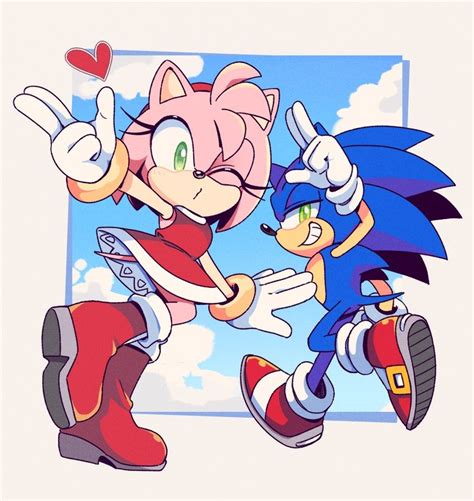 Sonic And Amy Sonic Fan Art Sonic Boom Sonic The Hedgehog Shadow