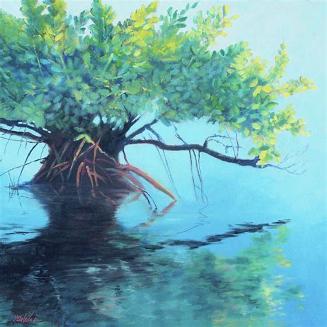 Mangrove Reflection Painting By Sheila Psaledas Fine Art America