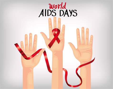 poster world aids day with hands and ribbon 2616009 vector art at vecteezy