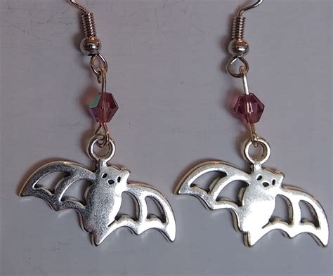 Silver Colored Bat Earrings Each Style Sold Separately Etsy