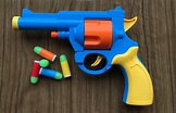 Realistic 1:1 Scale .45 ACP Revolver Prop - Rubber Bullet Pistol Toy ...
