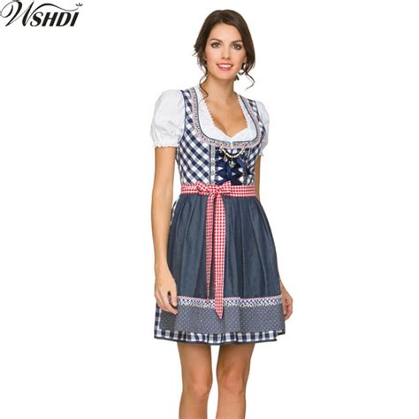 Dirndl Dress Traditional Beer Maid Apron Blouse Gown German Oktoberfest Bavarian Beer Wench