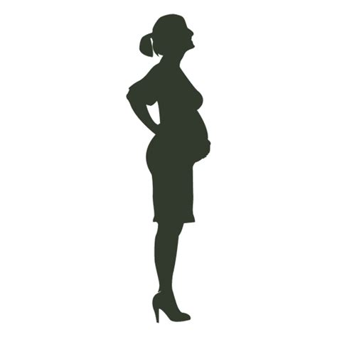 Silueta De Mujer Embarazada Tocando El Vientre Descargar PNG SVG