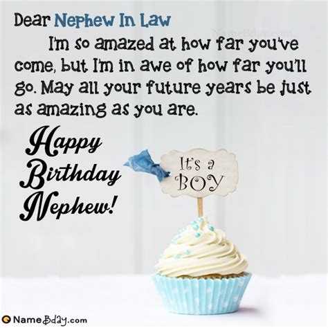 You're one of the most important parts of my. Happy Birthday Nephew In Law Image of Cake, Card, Wishes