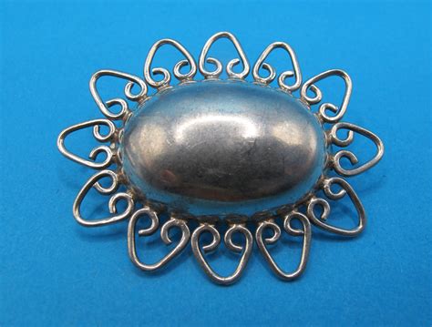 Vintage Sterling Silver Brooch Pin Pendant Signed 925 Mexico Etsy