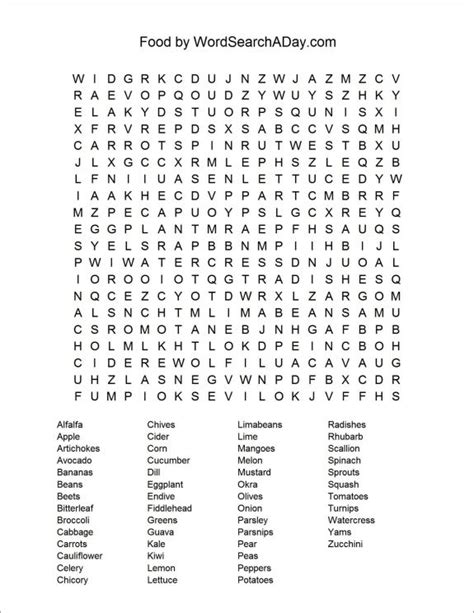 Foods Food Words Easy Word Search Word Search Puzzles