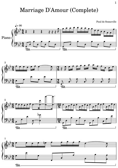 Marriage Damour Complete Sheet Music For Piano
