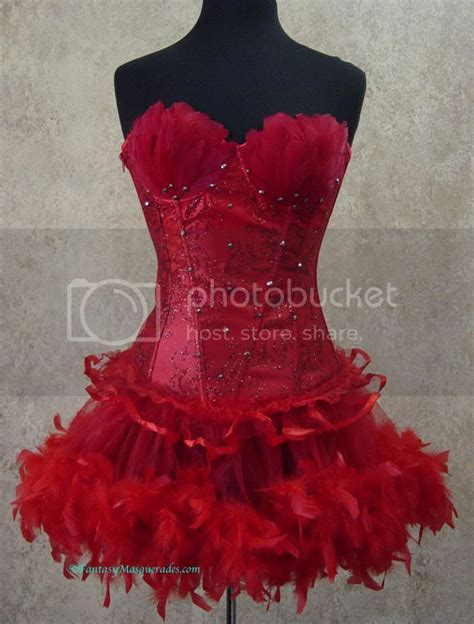 Red Feather Moulinshowgirldance Burlesque Can Can Costume S M L Ebay