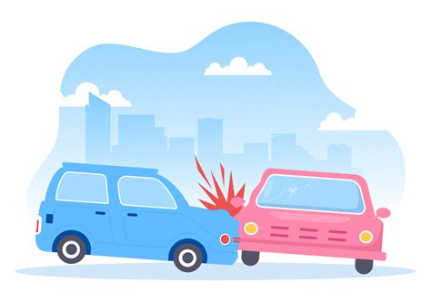 Car Accident Background Illustration With Two Cars Colliding Or Hitting