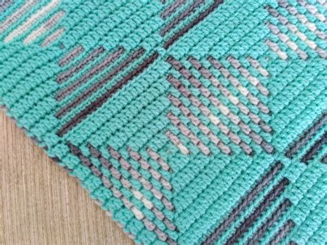 Easy Geometric Mosaic Crochet Afghanblanket Pattern Dancing Etsy Canada