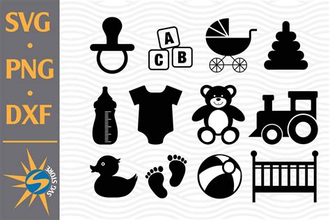 Baby Icon Silhouette Svg Png Dxf Digital Files Include By