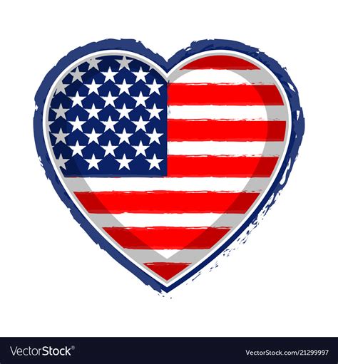 Heart Shaped Flag Of United States Royalty Free Vector Image
