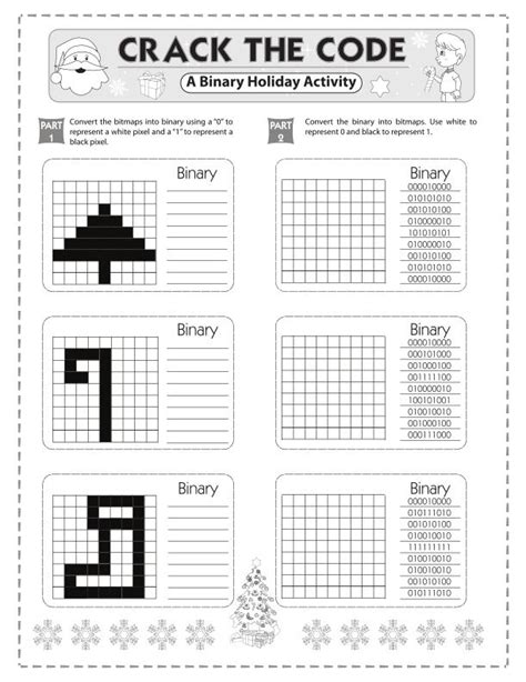 8 Bit Binary Chart Printable Worksheet Learning How To Read