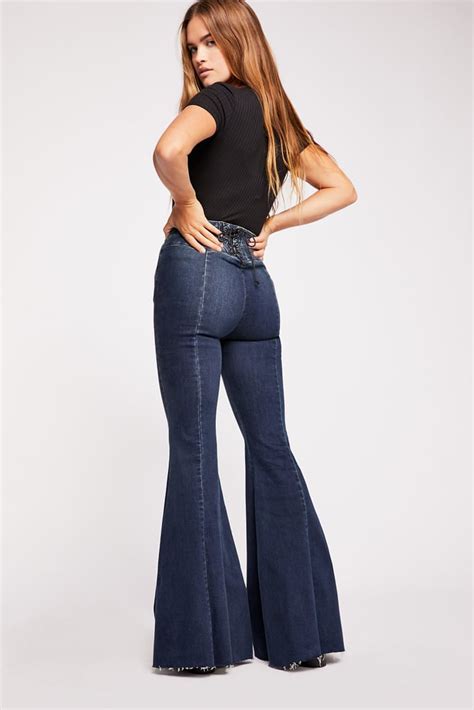 We The Free Crvy Super High Rise Lace Up Flare Jeans Best Jeans For