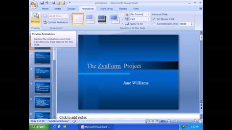 Animation Tab In Ms Powerpoint 2007