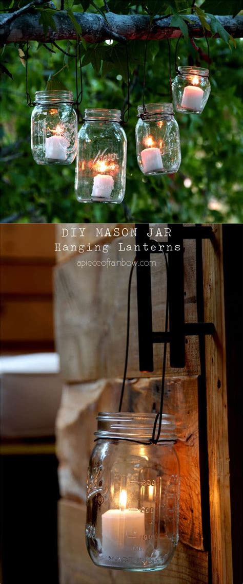 Outdoor Garden Mason Jar Decor Diy Summer Lantern Mason Jar Daisy Lids