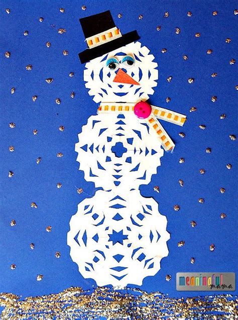paper snowman craft  kids allfreekidscraftscom
