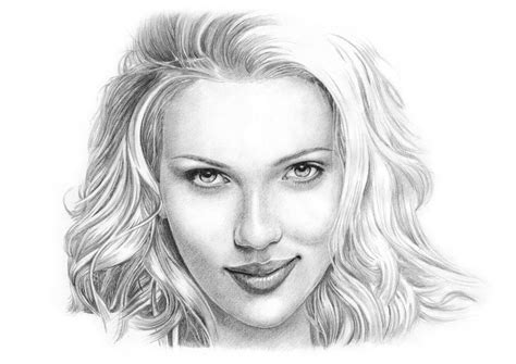 Scarlett Johansson Portrait Drawing By Alien1design On Deviantart