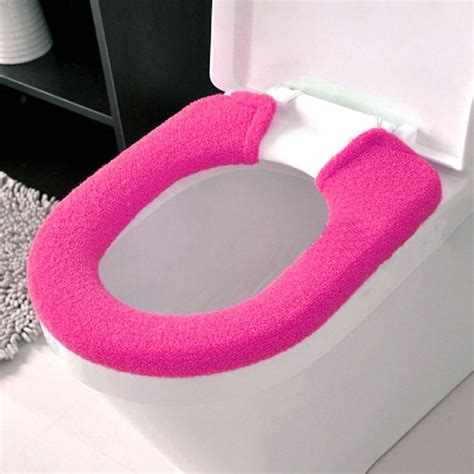 Toilet Seat Cover Mat Warm Soft Fibers Seats Lid Pad Washable Bathroom