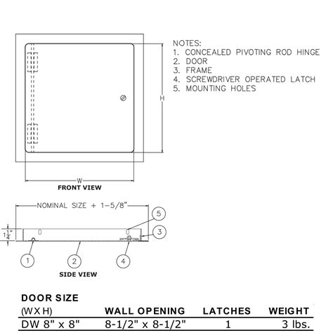 elmdor 8 x 8 metal dry wall access door screwdriver latch prime co